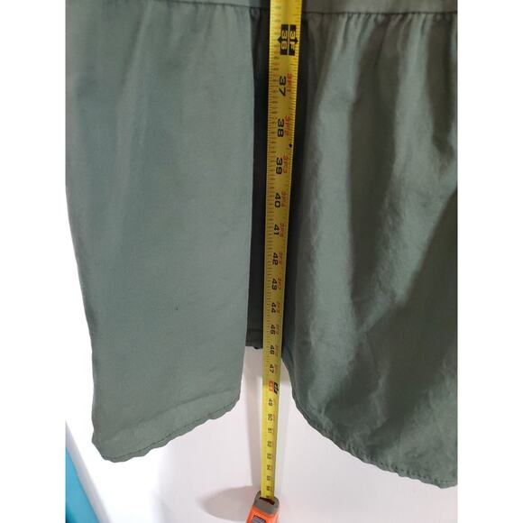 BLUE NAVY Brand Womens Small Maxi Shirt Dress Tiered Green Made In‎ Italy Cotton - Picture 6 of 10